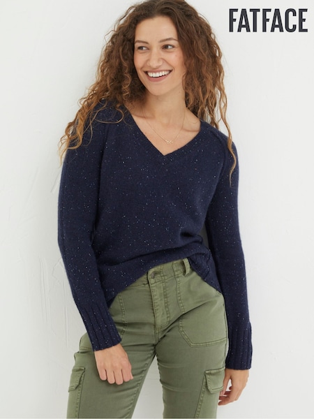 FatFace Blue Iona Lambswool Jumper (N09444) | €41.50