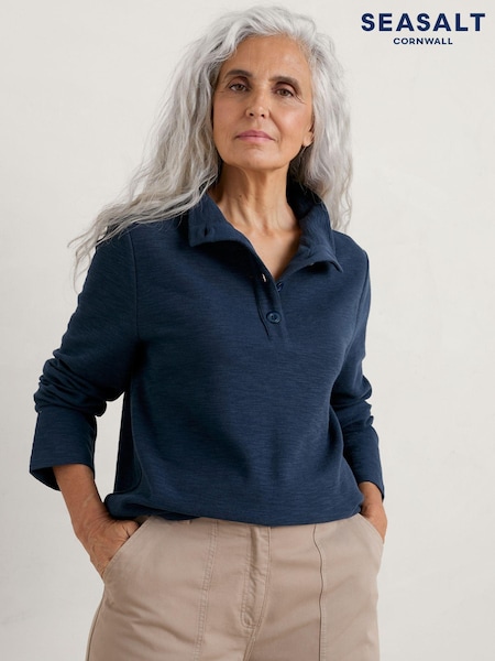 Seasalt Cornwall Blue Last Boat Sweatshirt (N09516) | €84