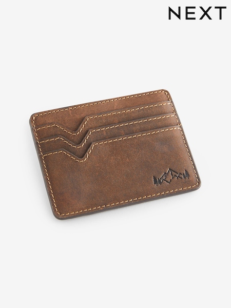 Brown Oily Leather Card Holder (N09603) | AED26