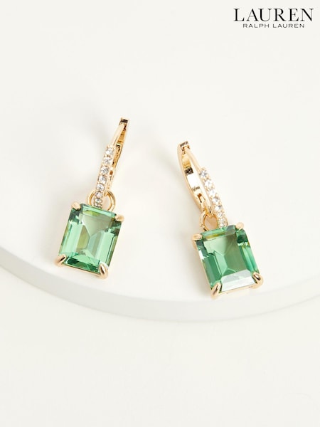 Lauren Ralph Lauren Beldon Gold Tone & Erinite Huggie Earrings (N09690) | €34