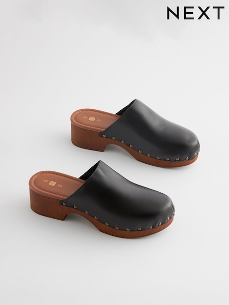 Black Closed Toe Clog Mules (N09926) | € 16