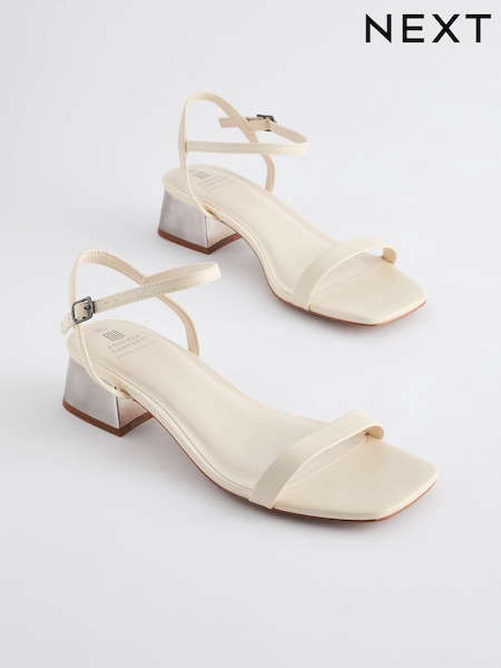 Bone Forever Comfort® Low Leather Heel Sandals (N09941) | 126 QAR
