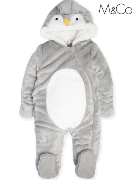 M&Co Grey Penguin Pramsuit (N0M890) | €12.50