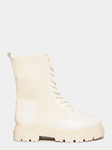Yours Curve Wide Fit Sock Lace-Up Boots (N10298) | € 34