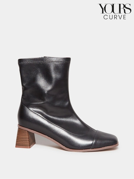Yours Curve Block Heels Tram Line Boots (N10300) | €16