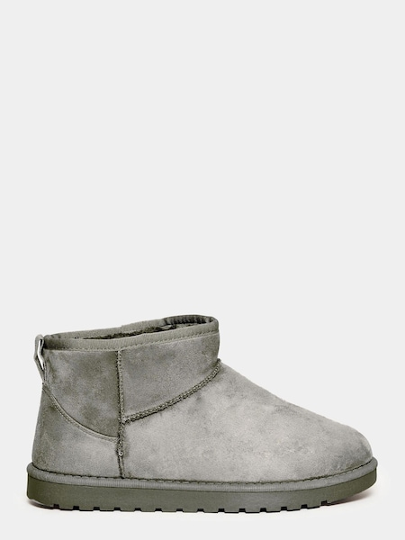 Yours Curve Grey Extra-Wide Fit Mini Faux Fur Boots (N10330) | €19