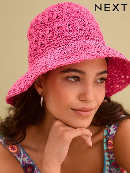 Pink Crochet Bucket Hat (N11038) | €10