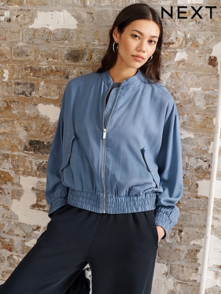 Blau - Tencel Bomber Jacket (N11052) | 18 €