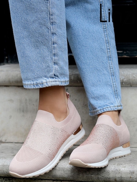 Розовый - Linzi Storme Trainers with Diamante Embellishment (N11096) | €53