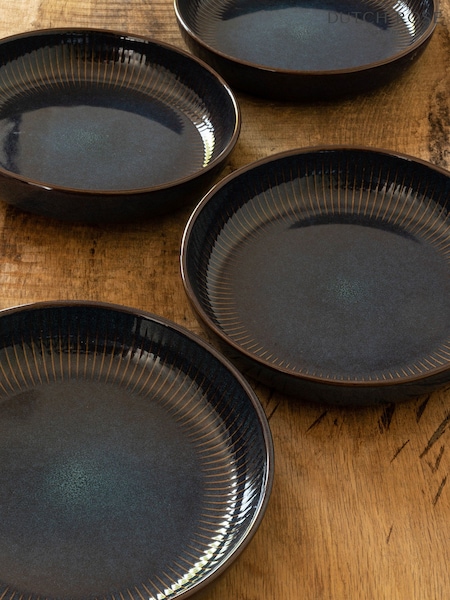 Dutch Rose Set of 4 Blue Sapphire Pasta Plates (N11146) | €98