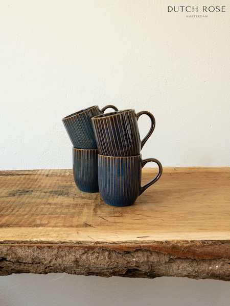 Dutch Rose Blue Sapphire Set of 4 Mini Mugs 26cl (N11164) | €49