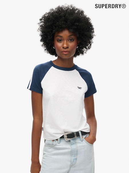 Superdry Blue 100% Cotton Essential Logo Retro T-Shirt (N11165) | €30