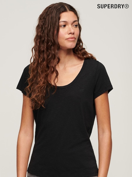 Negru - Superdry Studio Decolteu adânc Tricou (N11170) | 149 LEI