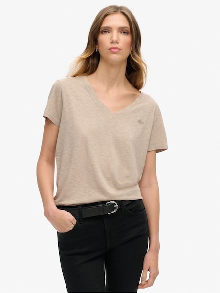 Superdry Studios Embroidered 100% Cotton V-Neck T-Shirt (N11178) | 80 LEI