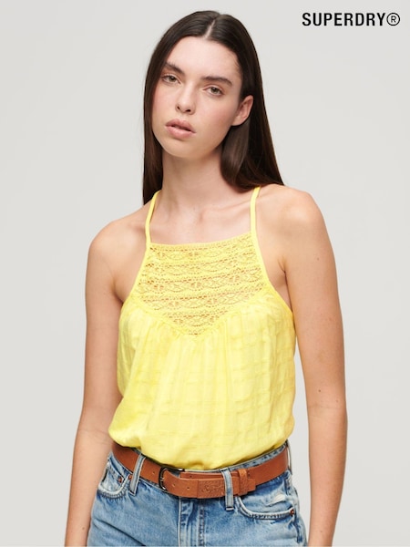 Superdry Yellow Lace 100% Cotton Cami Beach Top (N11194) | €21