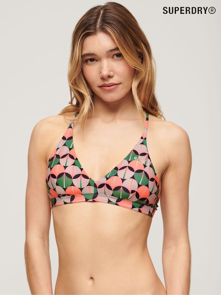 Superdry Orange Geo Cross Back Triangle Bikini Top (N11207) | €11