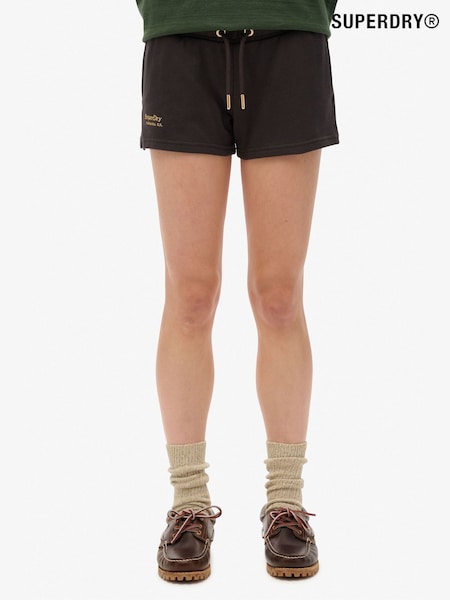 Superdry Bison Black 100% Cotton Essential Logo Shorts (N11252) | €58