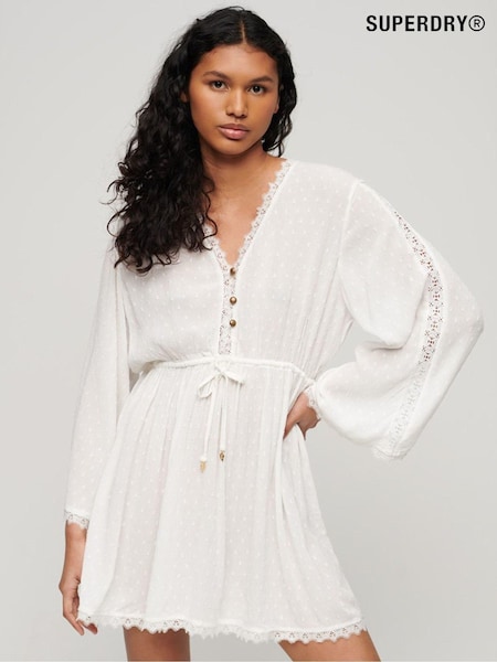 Superdry Ibiza 100% Cotton V-Neck Mini Dress (N11298) | 41 €