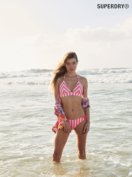 Superdry Pink Stripe Cheeky Bikini Bottoms (N11334) | €13.50