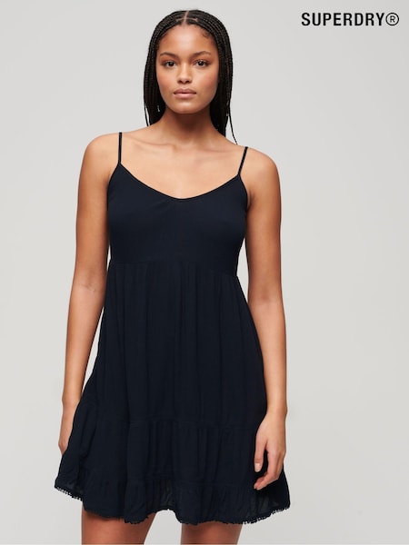 Albastru - Rochie Mini Breach Superdry 100% bumbac (N11341) | 180 LEI