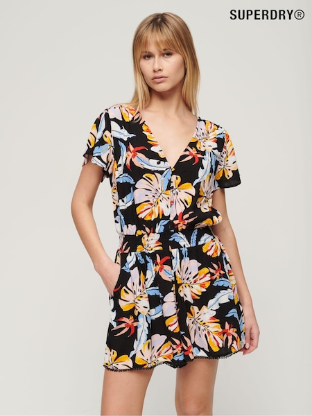 Portocaliu - Superdry Mânecă scurtă Beach 100% Cotton Combinezon (N11345) | 200 LEI
