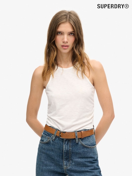 Superdry White Ruched Tank Top (N11362) | 89 QAR