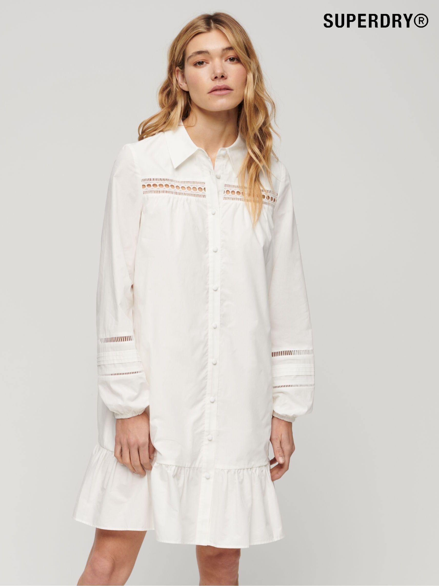 White smock shirt dress discount