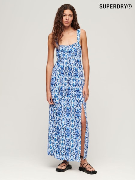 Superdry Blue Tie Maxi Dress (N11377) | €24