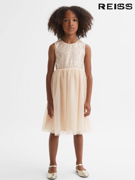 Reiss Pink Maxine 4-9 yrs Sequin Tulle Dress (N11553) | €102