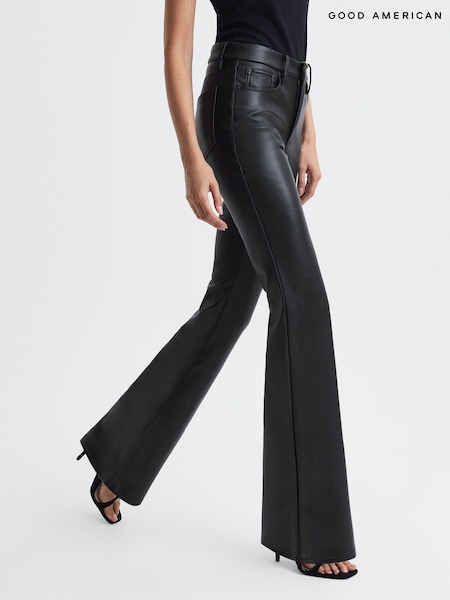Good American Faux Leather Flared Trousers (N11559) | €245