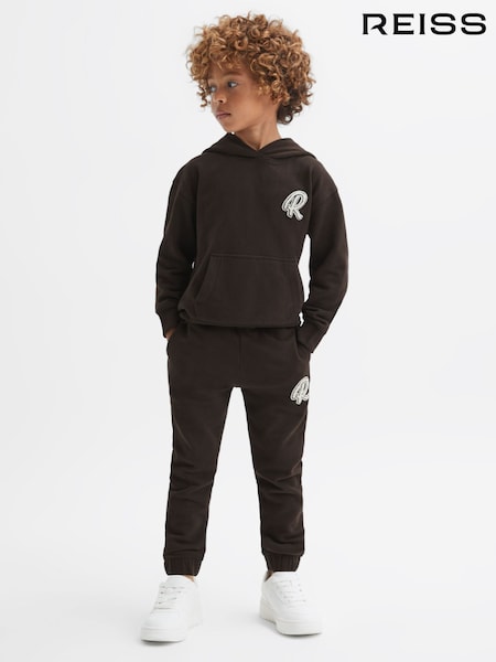 Reiss Chocolate Toby Senior Garment Dyed Logo Joggers (N11571) | €15