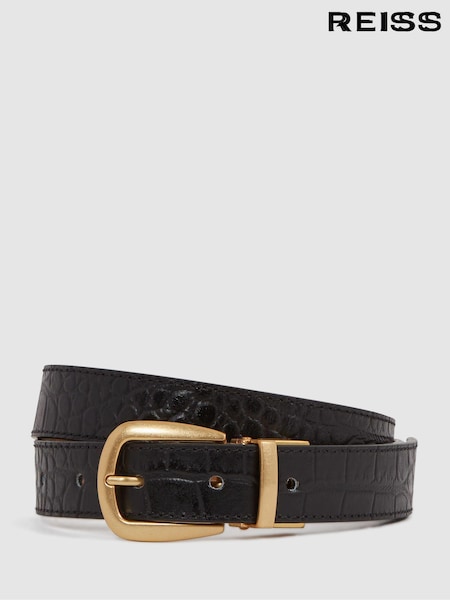 Reiss Black/Camel Madison Reversible Leather Belt (N11576) | €113