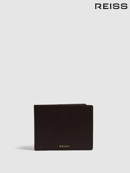 Reiss Chocolate Cabot Leather Wallet (N11588) | 353 QAR