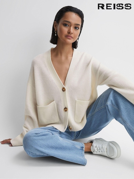 Reiss Juni Relaxed Wool-Cashmere Cardigan (N11620) | R$ 1.460