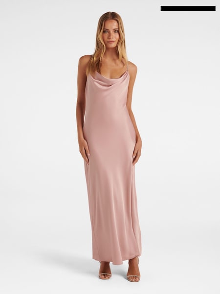Roz - Rochie Satin cu bretele diamanate Forever New Hannah (N11855) | 394 LEI