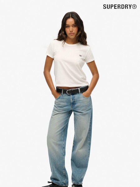 Superdry Mid Rise 100% Cotton Wide Leg Jeans (N12029) | €44