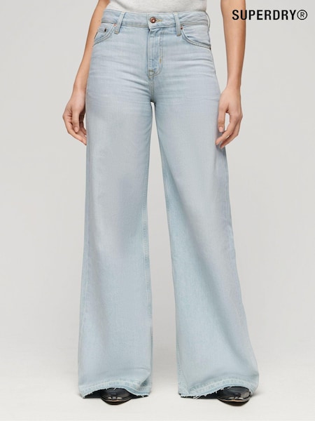 Superdry Raw Hem Wide Leg Flare Jeans (N12045) | 260 LEI