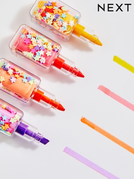 Set of 4 Rainbow Nail Varnish Shaped Highlighter Pens 4 Pack (N12148) | €9