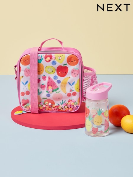 Pink Fruit Print Lunch Bag and Water Bottle Set (N12153) | €16