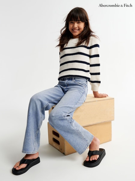 Abercrombie & Fitch Blue High Rise Wide Leg Denim Jeans (N12186) | 255 LEI