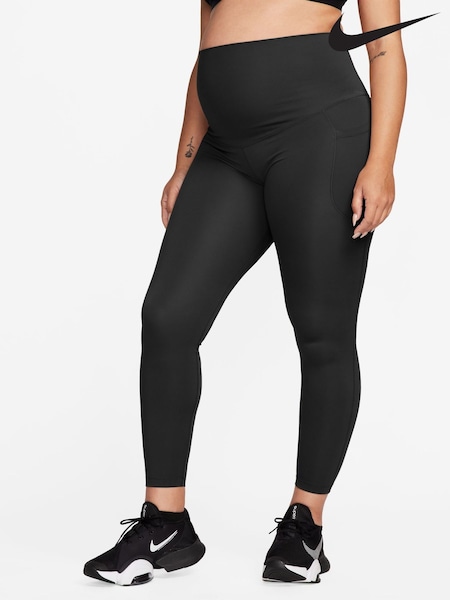 Nike Black Maternity One High-Waisted 7/8 Leggings With Pockets (N12244) | €66