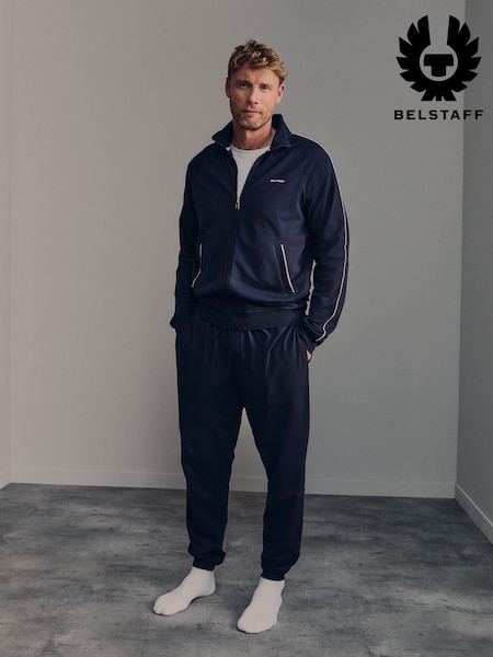 marine - Regular Belstaff Cotton Jersey Joggers
