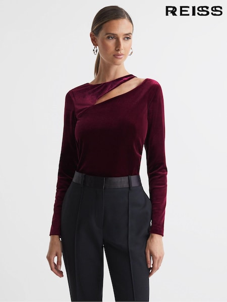 Reiss Berry Mila Velvet Cut-Out Top (N12417) | € 137