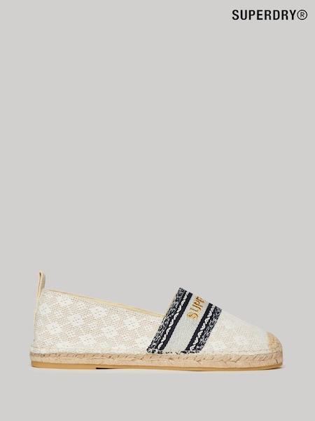 Superdry Cream Canvas Espadrille Overlay Shoes (N12439) | €34