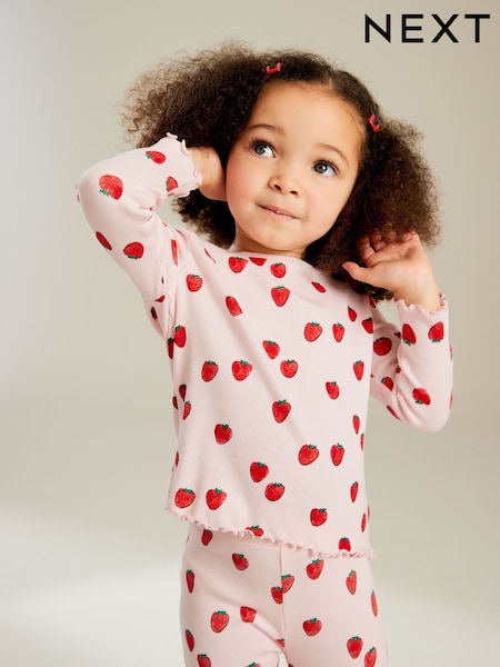 Pink Cotton Rich Long Sleeve Rib T-Shirt (3mths-7yrs) (N12475) | 17 QAR - 24 QAR