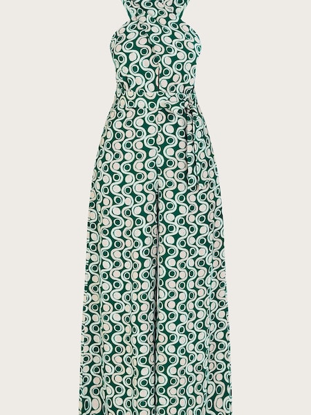 Monsoon Green Print Cross-Over Jumpsuit (N12535) | €54