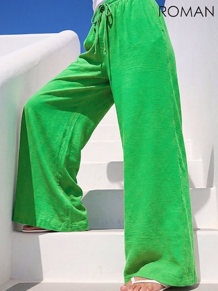 Green - Roman Palazzo Trousers