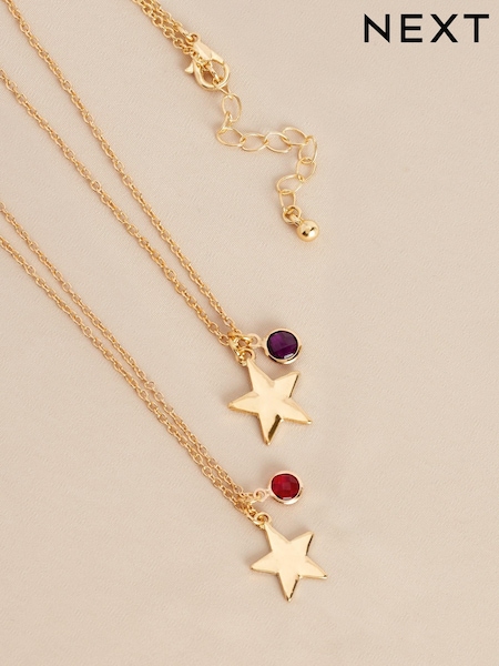 Gold Tone January Birthstone Necklace (N12565) | AED21