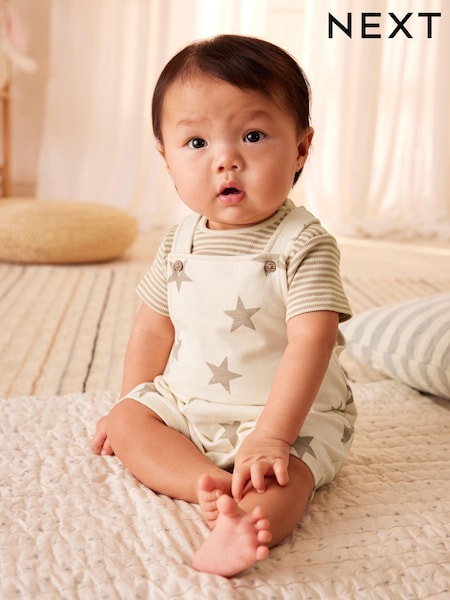 Nevtralna zvezda - Baby Jersey 100% Cotton Dungarees and Bodysuit Set (0mths-2yrs) (N12583) | € 12 - € 14