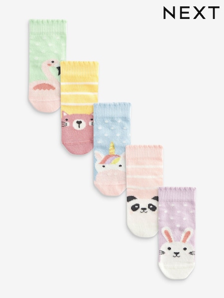 Pastel Character Baby Socks 5 Pack (0mths-2yrs) (N12634) | € 6
